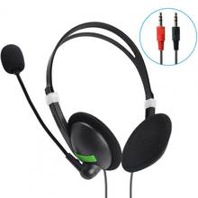 Plugue de fone de ouvido com redução de ruído, headset estéreo com microfone para pc com fio 440mm 3.5 2024 - compre barato