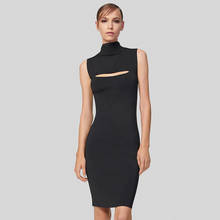 Free Shipping Wholesale 2021 Women's Dress Black Stretch Knit Tight Fashion Casual Celebrity Cocktail Party Bandage Dress 2024 - buy cheap