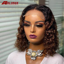1B/30 Ombre Color Short Curly Lace Front Human Hair Wigs With Baby Hair Pre Plucked Brazilian 13x6 Lace Bob Wig 150 Density Remy 2024 - buy cheap