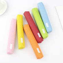 Kawaii Small Fresh Canvas Zipper Pencil Case Kawaii Dot Fashion for Women School Supplie Stationery pencil Bag 2024 - buy cheap