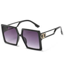 Солнцезащитные очки женские, квадратные, большие, черные, коричневые 2024 - купить недорого