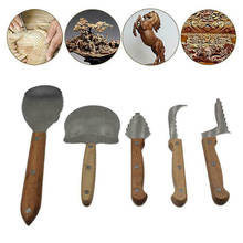 Kit de tallado de calabaza, suministros de herramientas de Halloween, cuchillo de tallado de madera, herramienta de mano de acero inoxidable, 5 piezas 2024 - compra barato