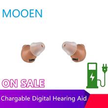 Mini aparelho auditivo recarregável cic, aparelho auditivo para idosos com amplificador de som auditivo, 2021 2024 - compre barato