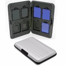 VODOOL-funda portátil de plástico plateado para tarjeta de memoria, 16 ranuras (8 + 8) para Micro SD/ SDHC/ SDXC, nueva 2024 - compra barato