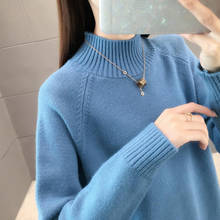 Women Sweater half Turtleneck Pullover soft Long Sleeve Korean Loose Thick warm Knitted Sweater 2020 Autumn Winter Jumper Tops 2024 - buy cheap