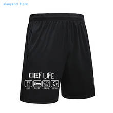 Pantalones cortos divertidos de secado rápido para hombre, ropa deportiva masculina de secado rápido, estilo Chef Life, informal, para verano 2024 - compra barato