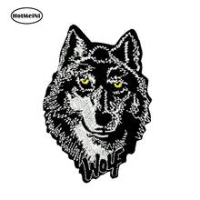 HotMeiNi 13cm x 13cm Car Sticker Ricamate Termoadesiva Biker Lupo Wolf Backpack Bumper Car Accessories Waterproof Car Styling 2024 - buy cheap