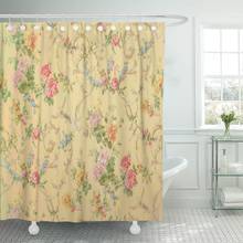 Blue Vintage Rose Pink Floral Abstract Shower Curtain Waterproof Polyester Fabric 72 x 72 inches Set with Hooks 2024 - buy cheap