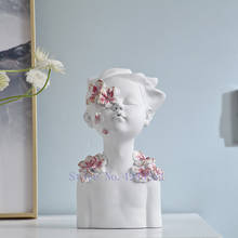 Boneco de resina abstrata para criatividade, mobiliário artesanal de flores, decoração de casa moderna, estatueta de decoração, acessórios 2024 - compre barato