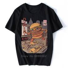 Camiseta de Anime japonés para hombre, camisa divertida de manga corta con estampado de hamburguesa, Kaiju burgerzza, Jollypeach, color blanco, nueva 2024 - compra barato