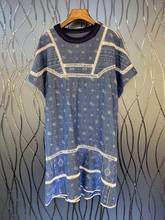 Женское хлопковое платье с вышивкой, повседневное изысканное платье с молнией на плечах и коротким рукавом, лето 2021 2024 - купить недорого
