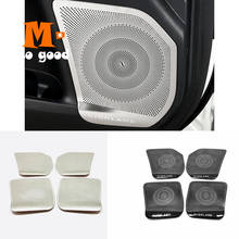 Accesorios de acero inoxidable para Toyota Highlander Kluger 2015 16 17 2018, accesorios para altavoz de puerta de coche, cubierta de bocina de Audio embellecedora, 4 Uds. 2024 - compra barato