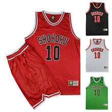 Camisa de basquete para cosplay de shohoku, camiseta esportiva de equipe sakuragi hanamichi 2024 - compre barato