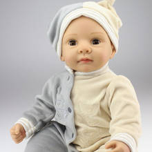 Мягкая силиконовая кукла-Реборн, с мерцающими глазами, 55 см 2024 - купить недорого