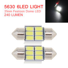 Bombillas LED blancas para Interior de coche, luz de lectura, 12V, 6/8/12 SMD, 18/28/31mm, 2/5/10 Uds. 2024 - compra barato