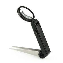 Portable Folding Eyebrow Tweezers Magnifier Clip Magnifying Glass 10x With LED Lights Repairing Loupe 2024 - buy cheap