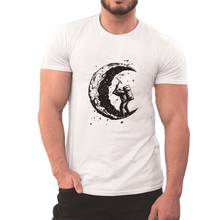 Мужская футболка с круглым вырезом, брендовая Повседневная футболка с принтом «копать Луну», модные топы для мужчин, мужская футболка с коротким рукавом 2024 - купить недорого