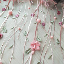 GLace 1 год/партия вышивка высокого класса лоза ветвь цветка кружева ткань для свадебных платьев модная детская одежда TX1374 2024 - купить недорого