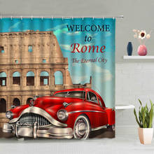 Retro Vintage Car Shower Curtain Automobile Poster Architecture Scenic 3D Bathroom Wall Hanging Curtains Waterproof Screen Decor 2024 - buy cheap