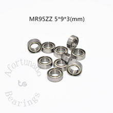Mr95zz 5*9*3(mm) 10 peças frete grátis rolamento de metal selado em miniatura mini rolamento mr95 mr95zz aço cromado rolamento sulco profundo 2024 - compre barato