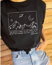 Женская свободная футболка с принтом, летний топ с коротким рукавом и надписью, повседневная черная футболка 2024 - купить недорого
