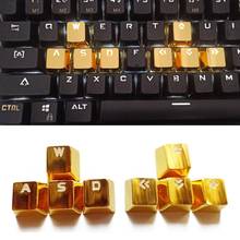 Teclas doradas de Metal WASD, teclas de aleación de Zinc retroiluminadas para Cherry MX Switch, Teclado mecánico, perfil OEM, 8 Uds. 2024 - compra barato