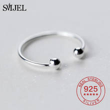 Anéis geométricos de prata esterlina para mulheres, 925, joia de casamento, onda de personalidade, folha triangular, anel de dedo ajustável, anel de bola 2024 - compre barato