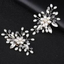 2Pcs Elegant Fashion Rhinestone Pearl Shoes Clips Flower Dress Hat Wedding Party 2024 - buy cheap