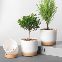 Vaso de plantas suculentas, conjunto de vaso de plástico com suculentas com suporte de bambu para desktop, 1 peça 2024 - compre barato