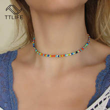 TTLIFE Bohemian Handmade Rainbow Beads Choker Necklace Boho Candy Color Bead Satellite Necklace Women Fashion Jewelry Necklaces 2024 - buy cheap