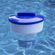 Dispensador de cloro de 5 polegadas de luxo, grande, azul e branco, flutuante, piscina, spa, com saída de cloro ajustável 2024 - compre barato