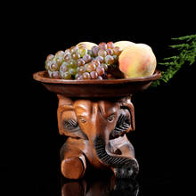 WHYOU Wooden Fruit Tray plate Southeast Asia Home Decoration Creative Candy tray Furnishing Retro Elephant wedding gifts 2024 - buy cheap