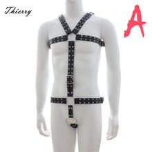 Thierry Adult Games Strict Male Body Harness Restraints Bondage Belt  With Penis Ring ,Sex Toys For Men Chastity Device 2024 - buy cheap