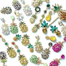 New Colorful Cute Fruit Long Drop Earrings for Women Boho Pineapple Luxury Rhinestone Dangle Earrings Jewelry Wholesale 2022 2022 - buy cheap