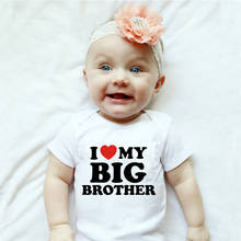 Funny I Love My Big Brother Printed Newborn Baby Bodysuit Cotton Short Sleeve Baby Boys Girls Rompers Infant Onesies Baby Gifts 2024 - buy cheap