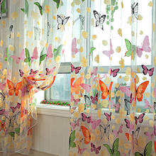Butterfly Sheer Voile Curtain Door Window Panel Drape Room Divider Home Decor 2024 - buy cheap