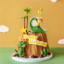 Clay Dinosaur Baby Cake Topper for Baby Shower Birthday Party Decor Wedding Supplies Kid Leaves Star Artificial Flower Love Gift 2024 - buy cheap