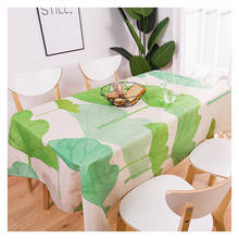 Lotus Leaf Waterproof Linen Tablecloth Home Kitchen Desk Decorative Nordic Tropical Plant Leaves Table Cover 2024 - buy cheap