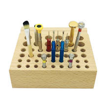 46 Holes Wooden Screwdriver Tweezer Watch Repair Tools Display Holder Organizer 2024 - buy cheap