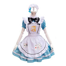 Alice Playing Cards Lolita Maid Dress Costumes Cosplay for Girls Woman Waitress Maid Party Stage Costumes 2024 - buy cheap