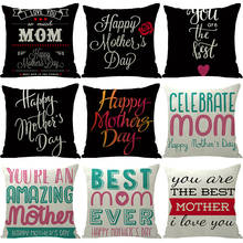 Mother's Day Printed Cushion Cover 45*45cm Cotton Linen Pillow Covers Pillowcase  Sofa Cushions Pillow Cases 0533 2024 - buy cheap