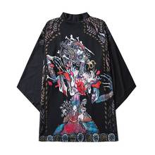 Yukata-kimono japonés informal con estampado de esqueleto para hombre y mujer, Camiseta holgada, cárdigan, ropa asiática, Cosplay, V2029 2024 - compra barato