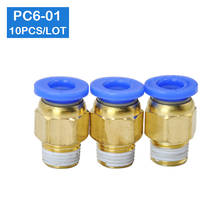HIGH QUALITY 10pcs BSPT PC6-01, 6mm to 1/8" Pneumatic Connectors male straight one-touch fittings 2024 - buy cheap