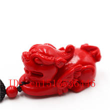 Chinese Natural Red Organic Cinnabar Dragon Necklace Pendant PiXiu  Charm Jewellery Fashion Lucky Amulet Gifts 2024 - buy cheap