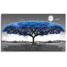 Quadrado completo broca redonda bordado azul árvore lua 5d pintura diamante ponto cruz strass mosaico casamento DecorationZP-4299 2024 - compre barato
