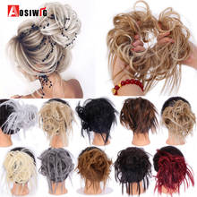 AOSIWIG Synthetic Messy Hair Bun Tousled Updo Hair Piece Hair Tail Extensions Rubber Band Elastic Scrunchies Donut Chignon 2024 - buy cheap
