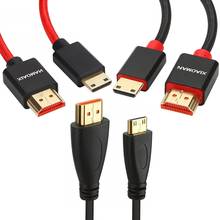 Мини HDMI к HDMI кабель высокая скорость 1 м 2 м 3 м 5 м для камеры MP4 видеокарты ноутбук с мини HDMI портом 2024 - купить недорого