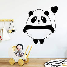 Pegatinas de vinilo con dibujos animados para habitación de niños, calcomanía de pared con diseño de oso Panda, globo, decoración de habitación infantil, O286 2024 - compra barato