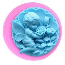 Round Flower Fairy Angel 3D Silicone Soap Mold Chocolate Mould Candle DIY Mold Soap Making Mold Craft Art Cake Decorating Tool 2024 - buy cheap