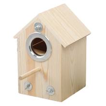 Caixa de madeira para pássaros e papagaio, para nidificação, casa de pássaros, abertura lateral, área externa, incubadora, brinquedo para pássaros de reprodução 2024 - compre barato